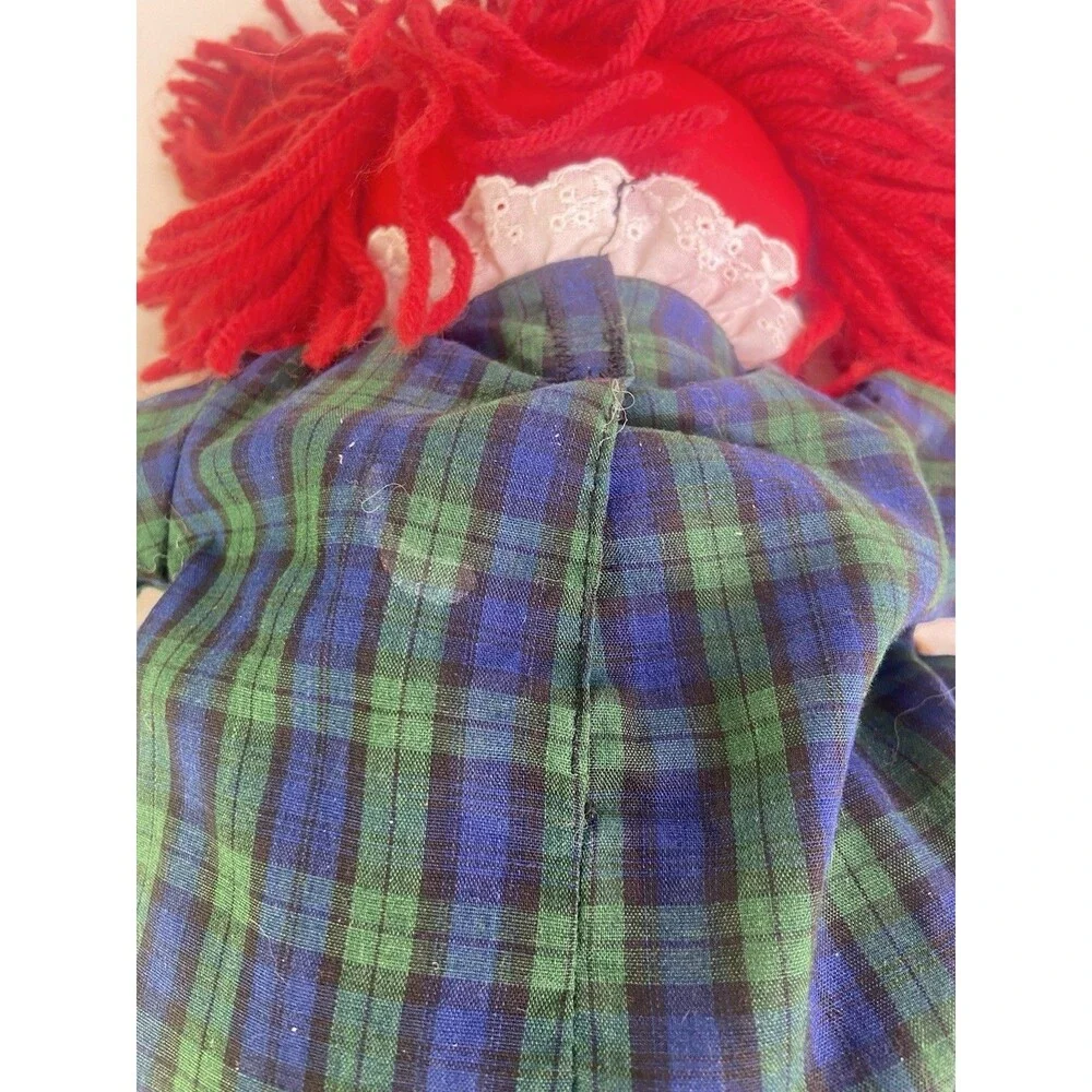 Eden Madeline Rag Plush Doll Green Plaid Pajama Dress with Bunny Slippers
